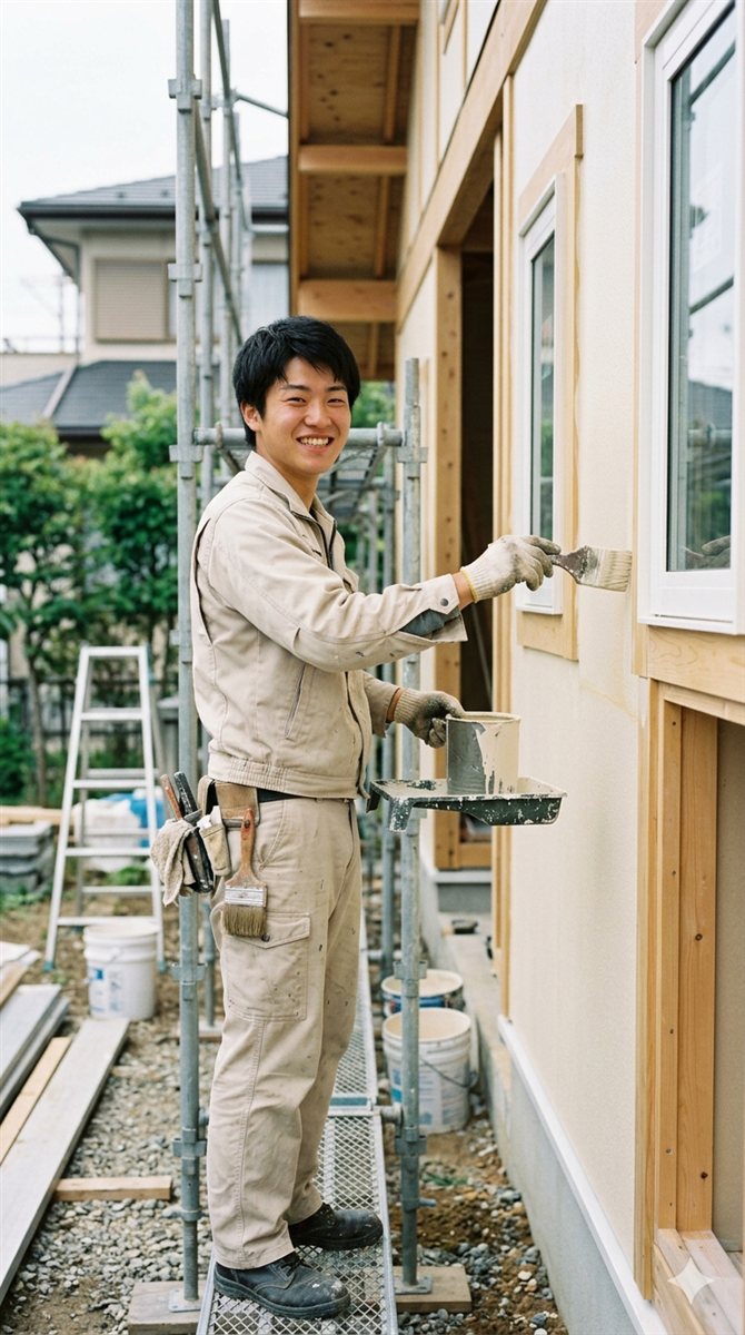 刷毛による丁寧な下地補修